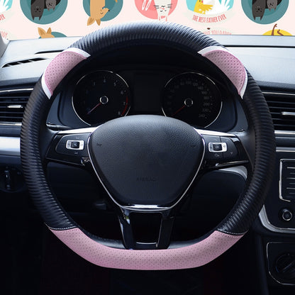 38cm Cute Rabbit Women Cartoon Car Steering Wheel Cover, Round Black Pink, Round Black, Round Black Red, Round Black Rose Red, Round Black Boffee, D  Type Black Pink, D Type Black, D Type Black Red, D Type Black Rose Red, D Type Black Coffee