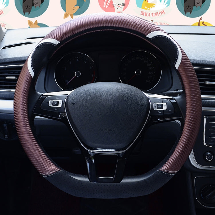 38cm Cute Rabbit Women Cartoon Car Steering Wheel Cover, Round Black Pink, Round Black, Round Black Red, Round Black Rose Red, Round Black Boffee, D  Type Black Pink, D Type Black, D Type Black Red, D Type Black Rose Red, D Type Black Coffee