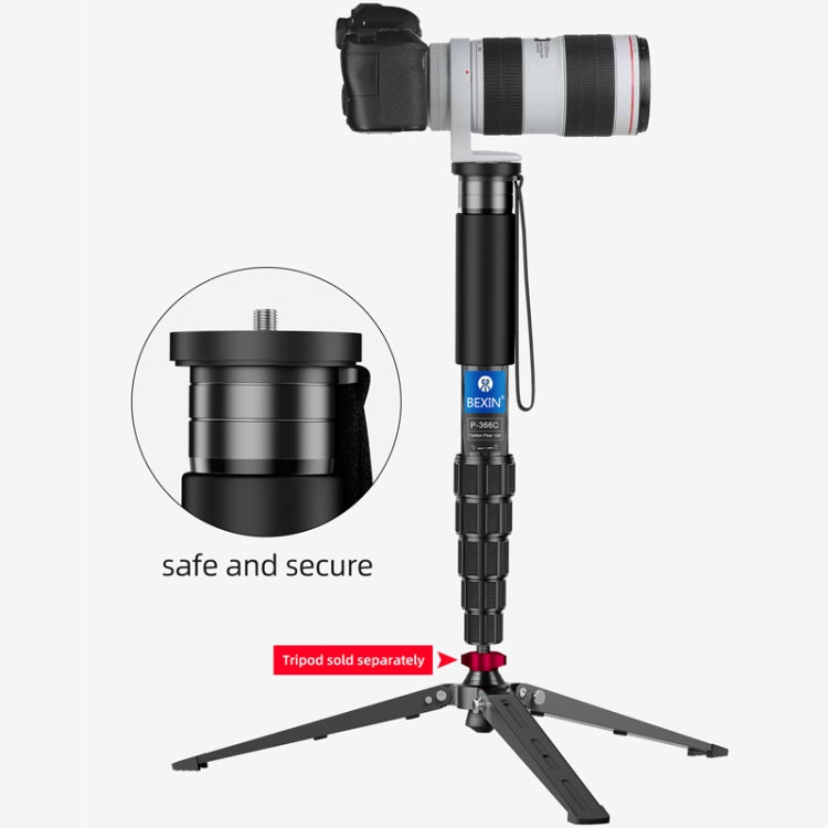 Carbon Fiber Monopod Travel Shooting Mobile Phone Live Selfie Bracket Retractable Portable Monopod, BEXIN P335CF-S, BEXIN P336CF-S, BEXIN P365CF-S, BEXIN P366CF-S, BEXIN P405CF-S, BEXIN P406CF-S