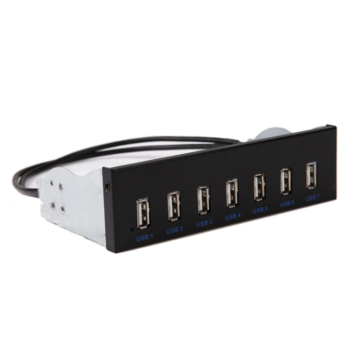 7 Port USB2.0 Optical Drive Bit Front Panel, Side Plug, Flat Mouth