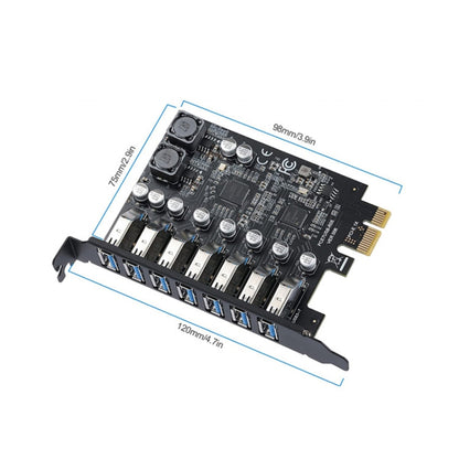 PCE7USB-R05  PCI-E To USB 3.2 GEN1 7-Port 19PIN Expansion Card Super Speed 5Gbps, PCE7USB-R05