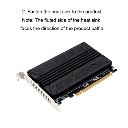 NVMe M.2 MKEY SSD RAID Array Motherboard PCIE Split Card Heatsink, Heatsink