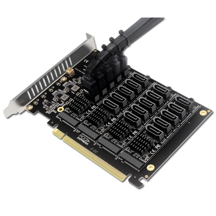 PCIEX16 NVME M.2 RAID Array Expansion SATA 20 Port Transfer Card, 20 Port