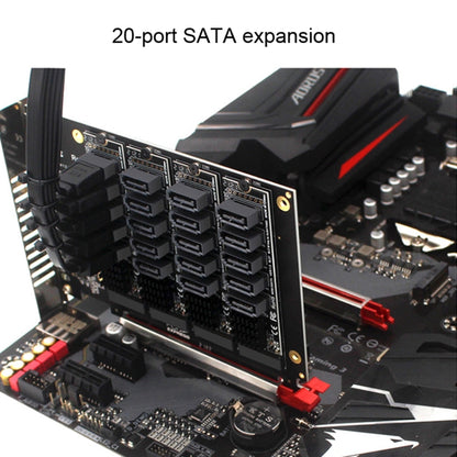 PCIEX16 NVME M.2 RAID Array Expansion SATA 20 Port Transfer Card, 20 Port