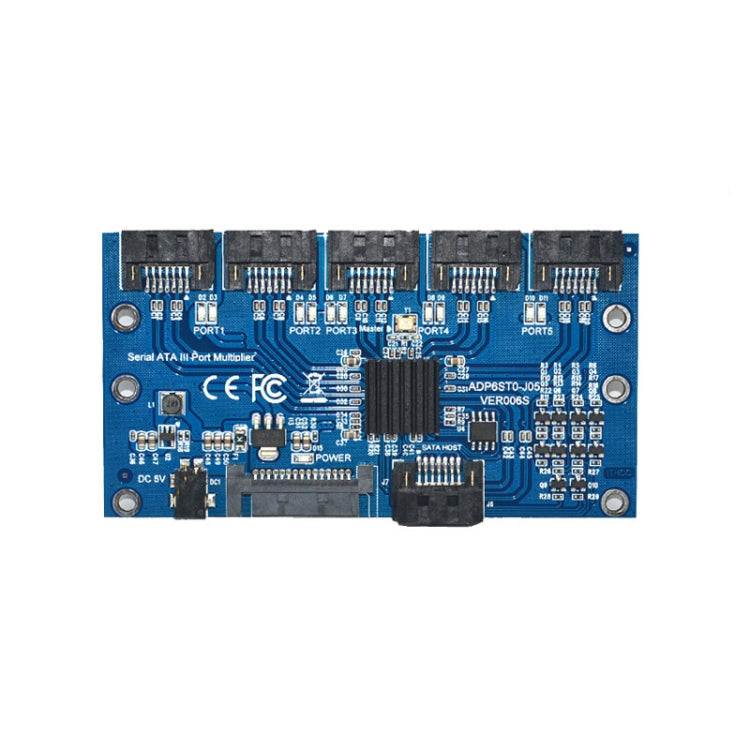 SATA Expansion Card 1 to 5 Port Riser Card, SATA3.0 6Gbps JMB575 Chip, SATA2.0 3Gbps JMB321 Chip