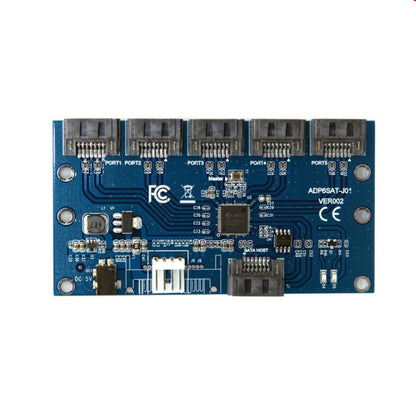 SATA Expansion Card 1 to 5 Port Riser Card, SATA3.0 6Gbps JMB575 Chip, SATA2.0 3Gbps JMB321 Chip