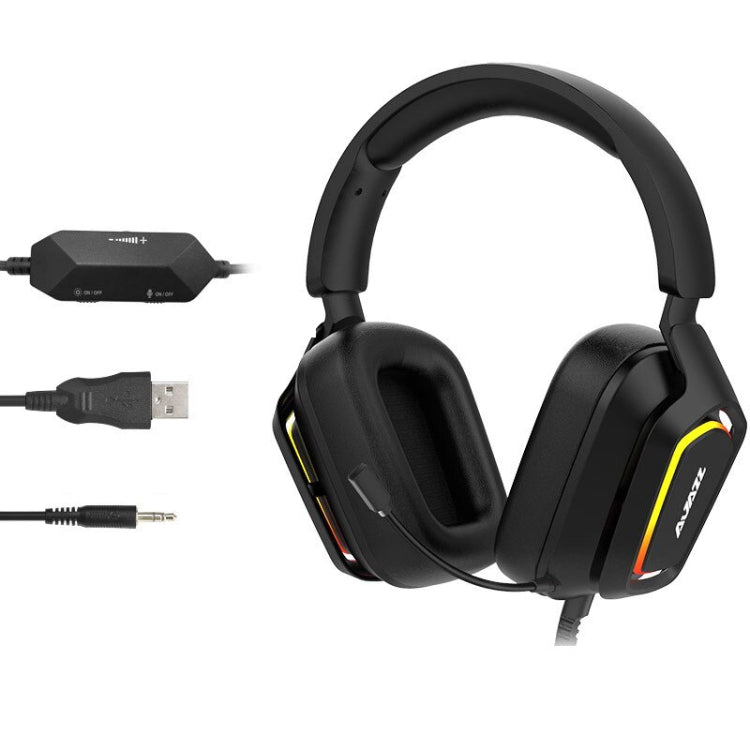 Ajazz AX368 Computer Game Audio Recognition RGB Headset, AX368 3.5mm Version Pink, AX368 3.5mm Version Black, AX368 7.1 Channel Version Pink