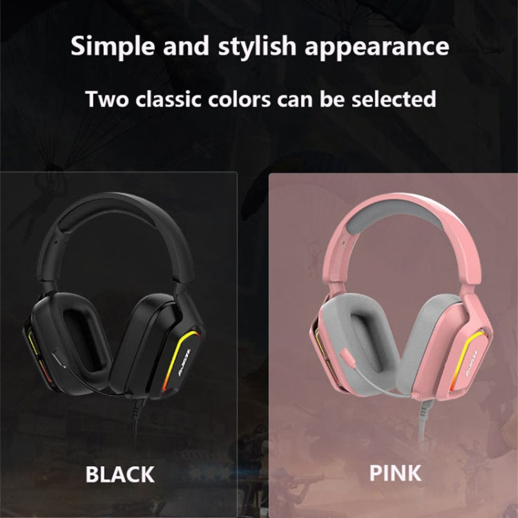 Ajazz AX368 Computer Game Audio Recognition RGB Headset, AX368 7.1 Channel Version Pink, AX368 3.5mm Version Pink, AX368 3.5mm Version Black