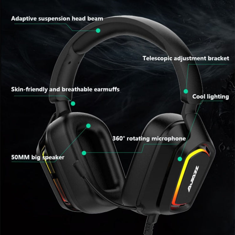 Ajazz AX368 Computer Game Audio Recognition RGB Headset, AX368 7.1 Channel Version Pink, AX368 3.5mm Version Pink, AX368 3.5mm Version Black