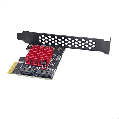 PCI-E 1X GEN3 To SATA3.0 Expansion Card 2 Ports 6Gbps Transfer Expansion IPFS Hard Disk, PCI-E 1X GEN3 To SATA3.0
