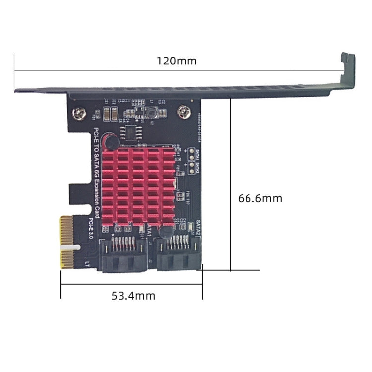 PCI-E 1X GEN3 To SATA3.0 Expansion Card 2 Ports 6Gbps Transfer Expansion IPFS Hard Disk, PCI-E 1X GEN3 To SATA3.0