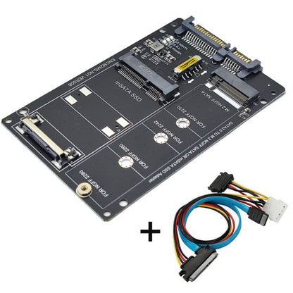 SATA 22PIN To MSATA Or M.2 NGFF SATA Card 2 In 1 SSD Converter Card, Only Card, With SATA 22pin Cable, With USB 3.0 Cable