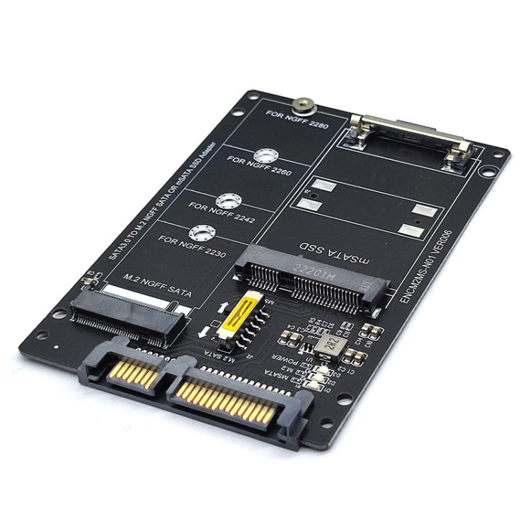 SATA 22PIN To MSATA Or M.2 NGFF SATA Card 2 In 1 SSD Converter Card, Only Card, With SATA 22pin Cable, With USB 3.0 Cable