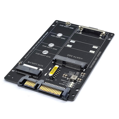 SATA 22PIN To MSATA Or M.2 NGFF SATA Card 2 In 1 SSD Converter Card, Only Card, With SATA 22pin Cable, With USB 3.0 Cable