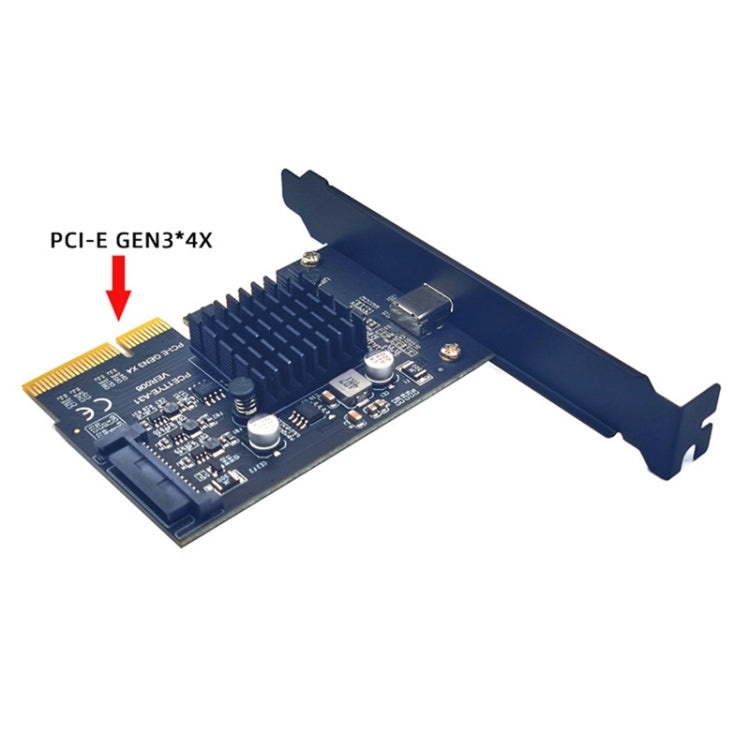 PCI-E 4X To  USB3.2 Gen2x2 Type-C 20Gbps SATA Expansion Card Asmedia ASM3242 Chip, PCI-E 4X To USB3.2 Gen2x2 Type-C