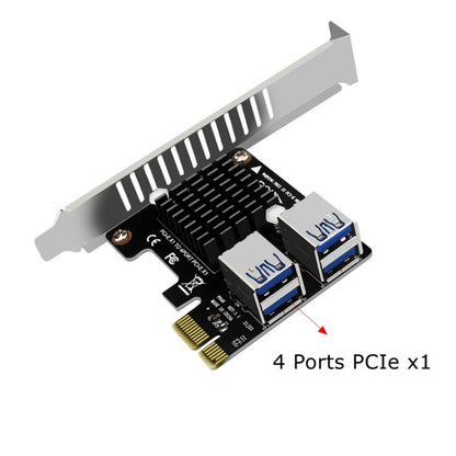 PCIE To PCI-E4 Port USB3.0 Expansion Card Graphics Card Extension