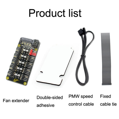 PWM Fan Hub Desktop Computer CPU Fan Expander Supports 3Pin&4Pin, PH35