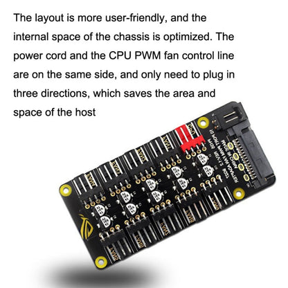 PWM Fan Hub Desktop Computer CPU Fan Expander Supports 3Pin&4Pin, PH35