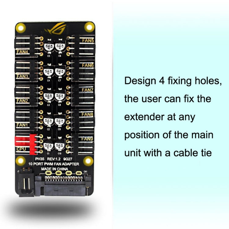 PWM Fan Hub Desktop Computer CPU Fan Expander Supports 3Pin&4Pin, PH35