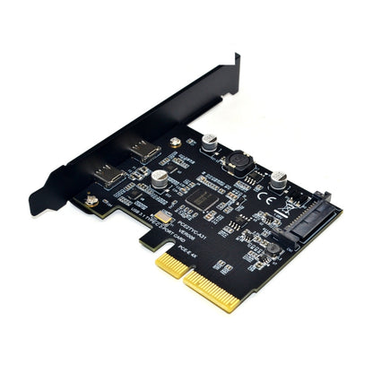 PCI-E 4X To USB3.1 Dual USB-C/Type-C Port 10Gbps Expansion Card  With ASMedia ASM3142 Chip, PCE2TYC-A31