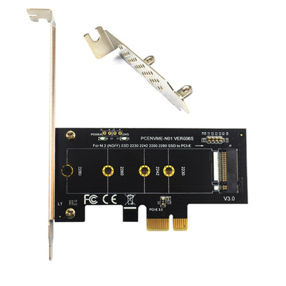 PCI-E 1X To M.2 NVME KEY-M SSD Riser Card Adapter, With Baffle, Without Baffle