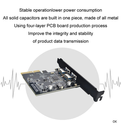 USB3.2 Expansion Card GEN2 Type-A Port ASMedia ASM3142 Transfer 10Gbps, PCE2USB-A32