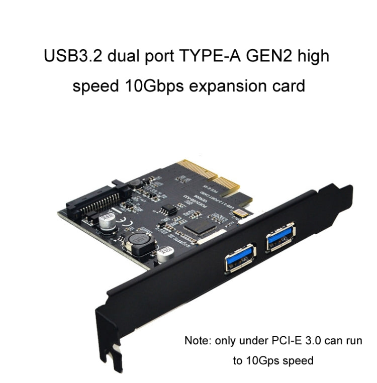 USB3.2 Expansion Card GEN2 Type-A Port ASMedia ASM3142 Transfer 10Gbps, PCE2USB-A32