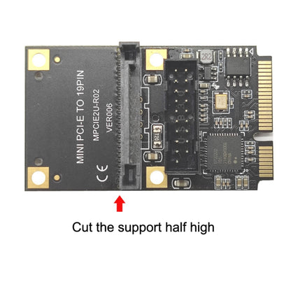 Mini PCI-E To USB3.2 GEN1 Front 19Pin 2 Ports Transfer Card Supports Half High, SATA, S 4PIN Electric Point
