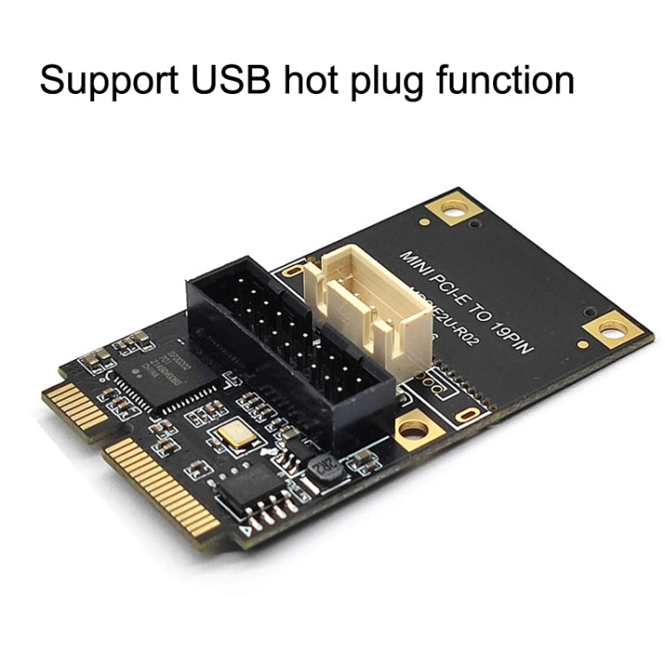 Mini PCI-E To USB3.2 GEN1 Front 19Pin 2 Ports Transfer Card Supports Half High, SATA, S 4PIN Electric Point