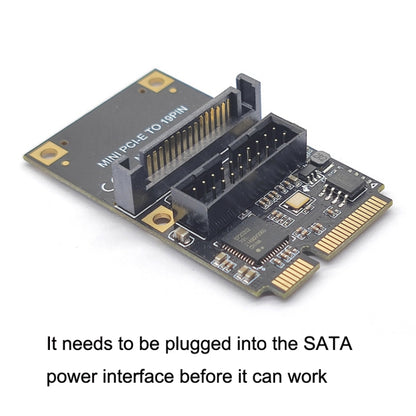Mini PCI-E To USB3.2 GEN1 Front 19Pin 2 Ports Transfer Card Supports Half High, SATA, S 4PIN Electric Point
