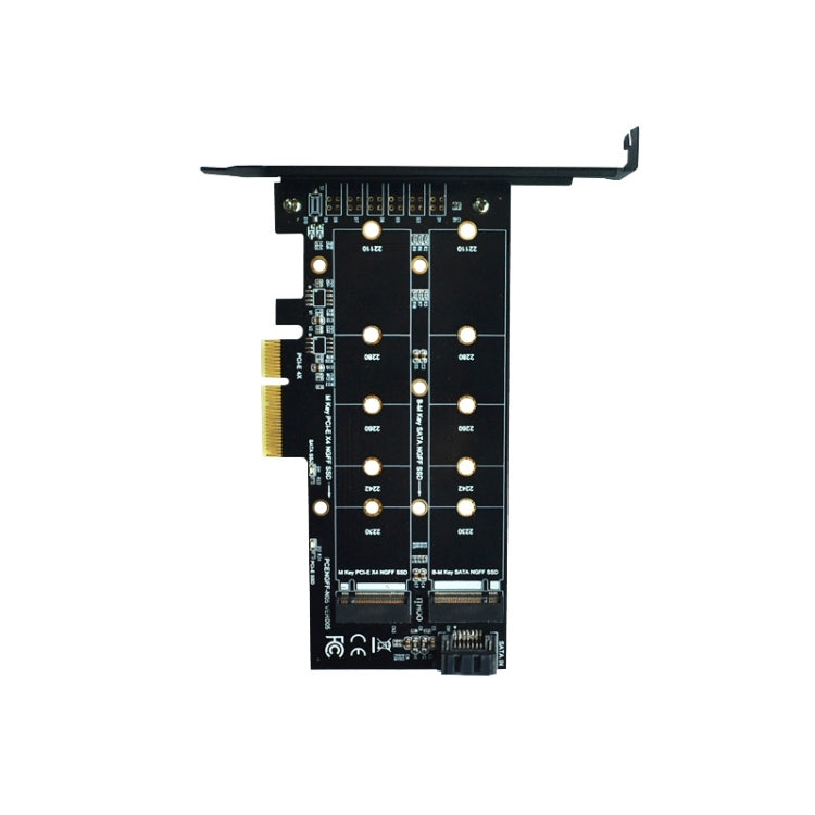 M.2 PCIe SSD Adapter Card PCIE 4x to M.2 Key M B Dual Interface Card, PCENGFF-N01