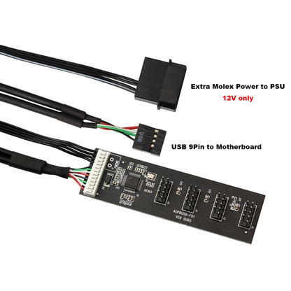 USB 2.0 9pin To 4 9pin Hub Internal Motherboard Header With 4pin Powered, 9pin To 4 9pin