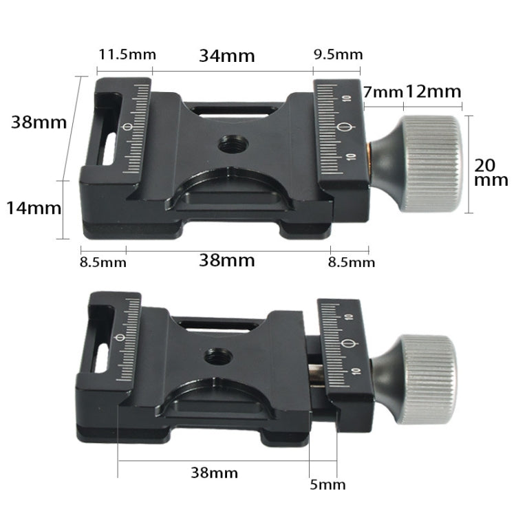 BEXIN QJ-05 Camera Shoulder Strap Clamp Quick Release Plate Clamp Ball Head Adapter, QJ-05