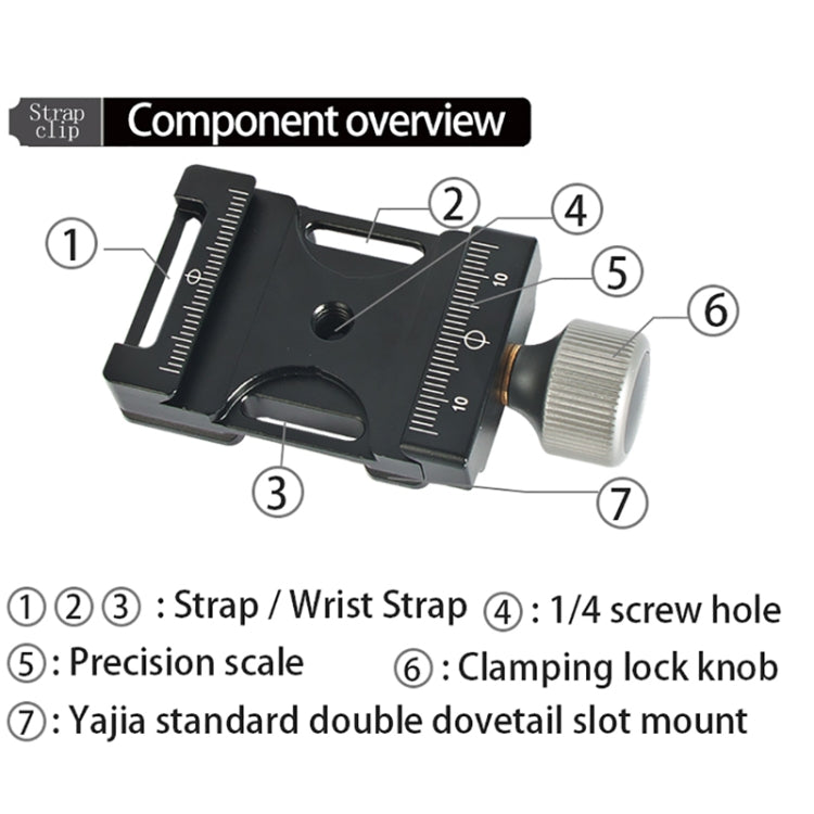 BEXIN QJ-05 Camera Shoulder Strap Clamp Quick Release Plate Clamp Ball Head Adapter, QJ-05
