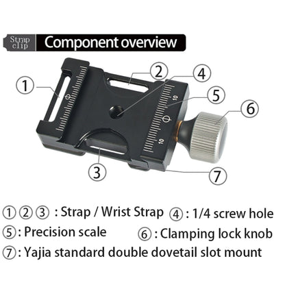 BEXIN QJ-05 Camera Shoulder Strap Clamp Quick Release Plate Clamp Ball Head Adapter, QJ-05