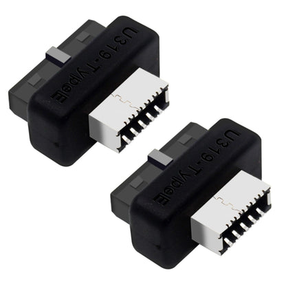 2pcs Mainboard USB3 19P/20P to TYPE-E Adapter Chassis Front TYPE-C/USB-C Plug Port, 2pcs