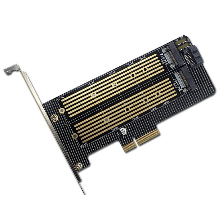 M.2 NVME NGFF SSD To PCIE SATA Dual Disk Conversion Expansion Card Supports MKEY BKEY Wiring, PH39