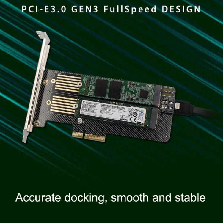 M.2 NVME NGFF SSD To PCIE SATA Dual Disk Conversion Expansion Card Supports MKEY BKEY Wiring, PH39