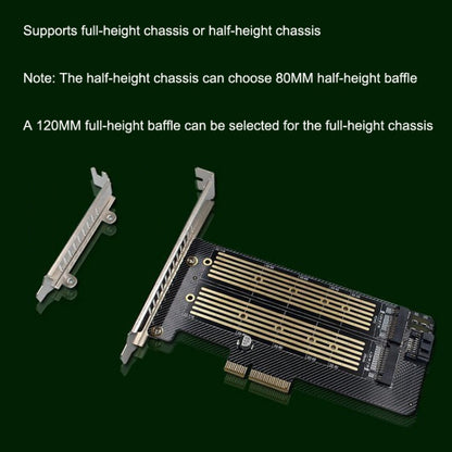 M.2 NVME NGFF SSD To PCIE SATA Dual Disk Conversion Expansion Card Supports MKEY BKEY Wiring, PH39