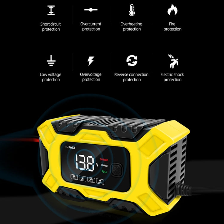 E-FAST 12V Motorcycle Car Battery Charger, EU Plug, US Plug, AU Plug, UK Plug, JPN Plug