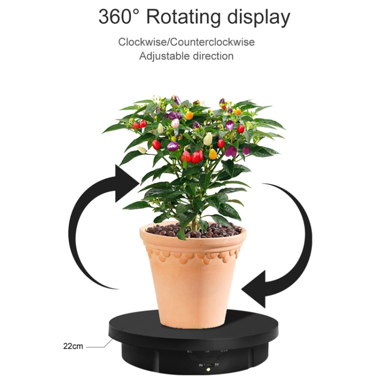 2 In 1 Charging Turntable Rotary Jewelry Live Shooting Display Stand, Charging Black Button, Charging White Button, Charging Black Remote Control, Charging White Remote Control