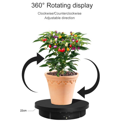 2 In 1 Charging Turntable Rotary Jewelry Live Shooting Display Stand, Charging Black Button, Charging White Button, Charging Black Remote Control, Charging White Remote Control