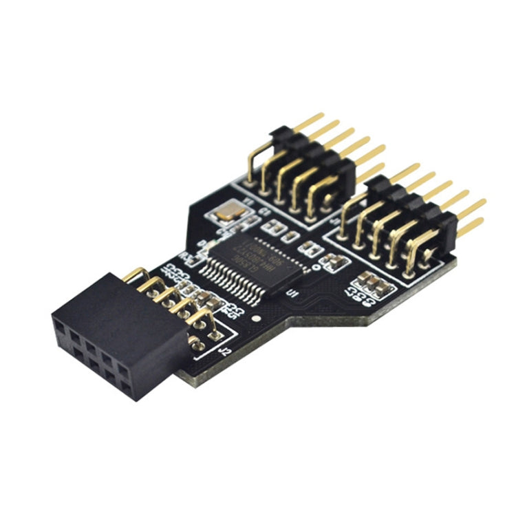 9 Pin USB Header Female 1 To 2 Male Board 9-Pin USB 2.0 HUB Connector Adapter, 9pin To Dual 9pin Direct Plug