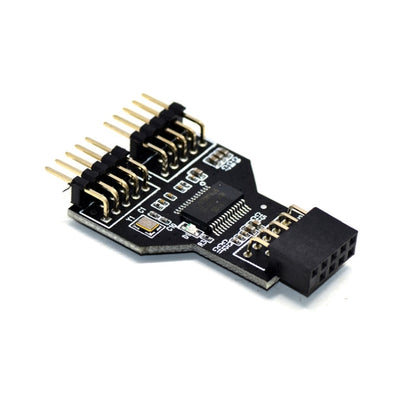 9 Pin USB Header Female 1 To 2 Male Board 9-Pin USB 2.0 HUB Connector Adapter, 9pin To Dual 9pin Direct Plug