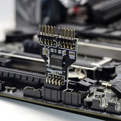9 Pin USB Header Female 1 To 2 Male Board 9-Pin USB 2.0 HUB Connector Adapter, 9pin To Dual 9pin Direct Plug