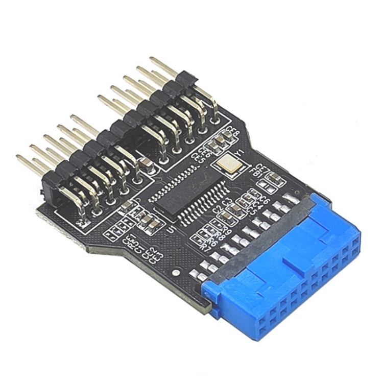 USB3.0 19Pin to Dual 9Pin Connectors Header Female 1 to 2 Male Board 9-Pin USB 2.0 HUB, 19Pin to Dual 9Pin