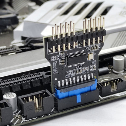 USB3.0 19Pin to Dual 9Pin Connectors Header Female 1 to 2 Male Board 9-Pin USB 2.0 HUB, 19Pin to Dual 9Pin