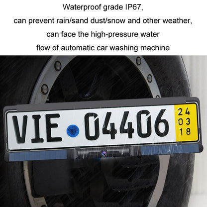 Solar Integrated License Plate Frame Vehicle Camera Wireless Reversing Display, RC03