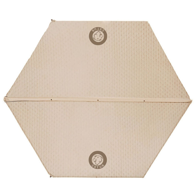CSTUR D2250 Thickened Portable Camping Hexagonal Automatic Inflatable Mat Outdoor Picnic Moistureproof Mat, 3cm (Khaki), 5cm (Khaki)