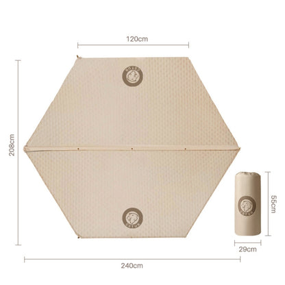 CSTUR D2250 Thickened Portable Camping Hexagonal Automatic Inflatable Mat Outdoor Picnic Moistureproof Mat, 3cm (Khaki), 5cm (Khaki)